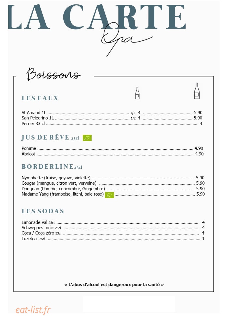 Opa — carte page 1