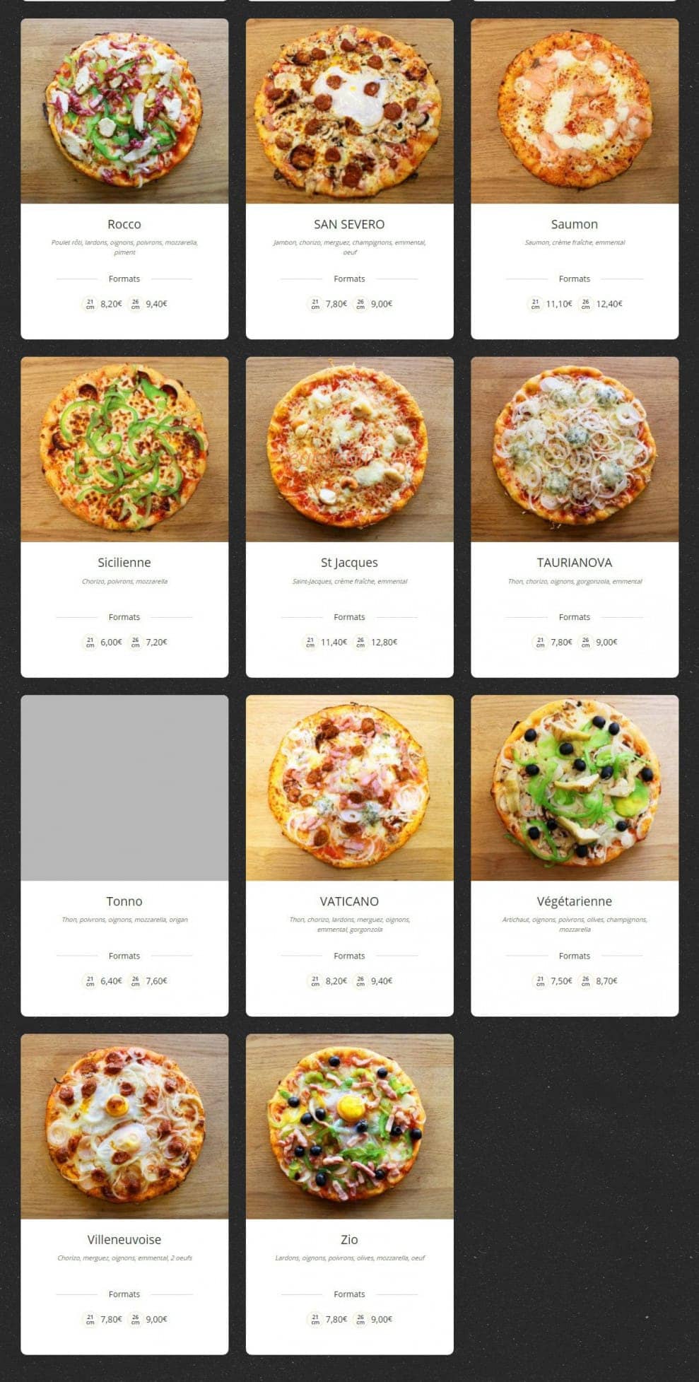 Pizza Zio — carte page 3