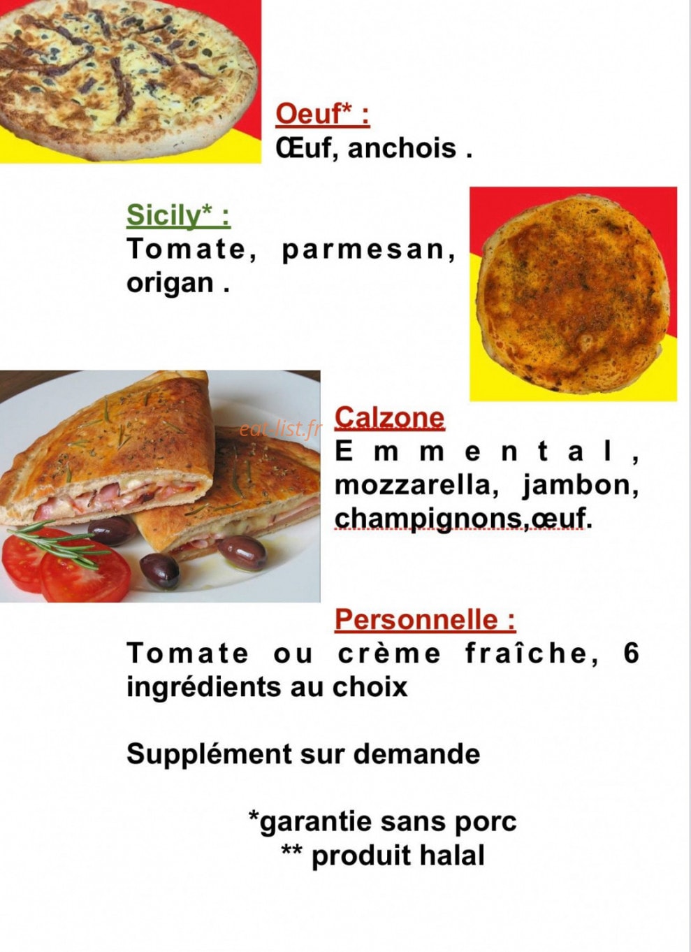 Sicily pizza — carte page 8