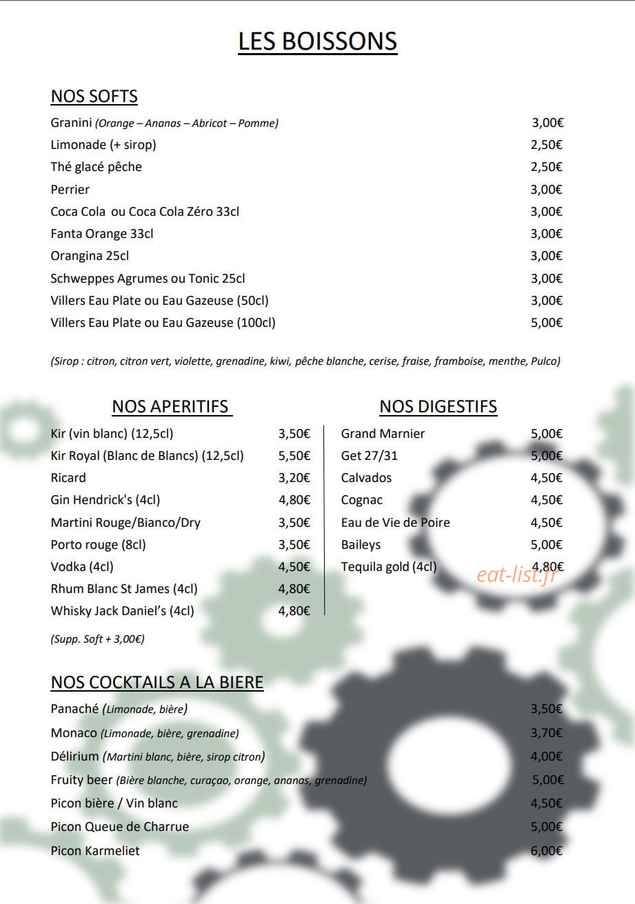 A l'Atelier — carte page 2