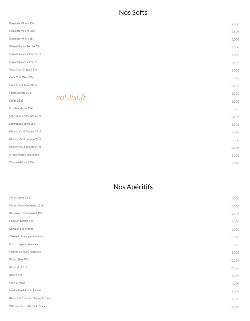 Au Beau Rivage — carte page 2