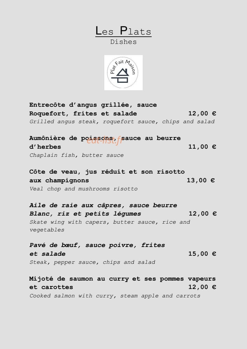 Bistrot Gourmet — carte page 6