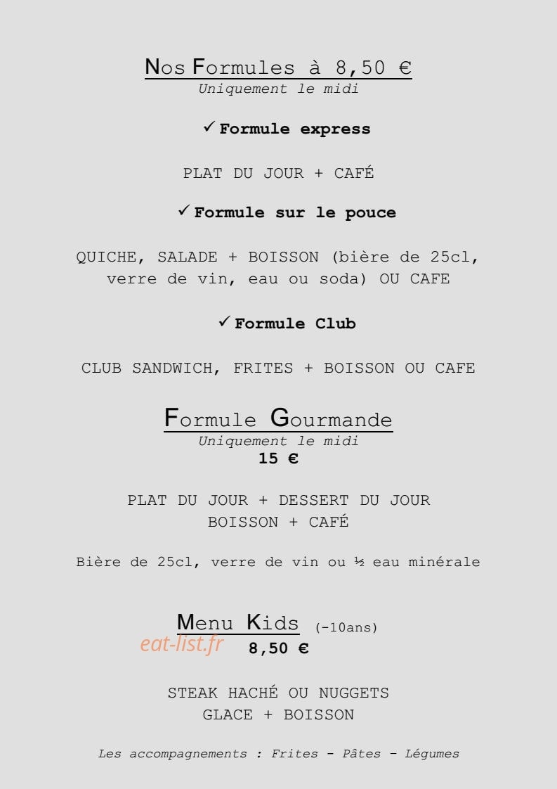 Bistrot Gourmet — carte page 4