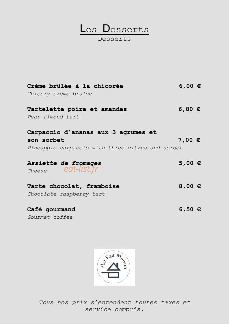 Bistrot Gourmet — carte page 9