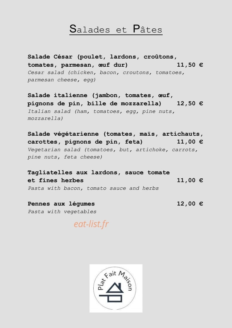 Bistrot Gourmet — carte page 8