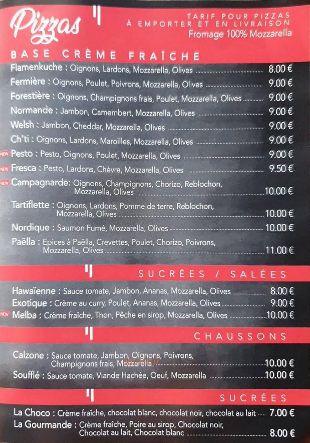 L'Atelier À Pizzas — carte page 3