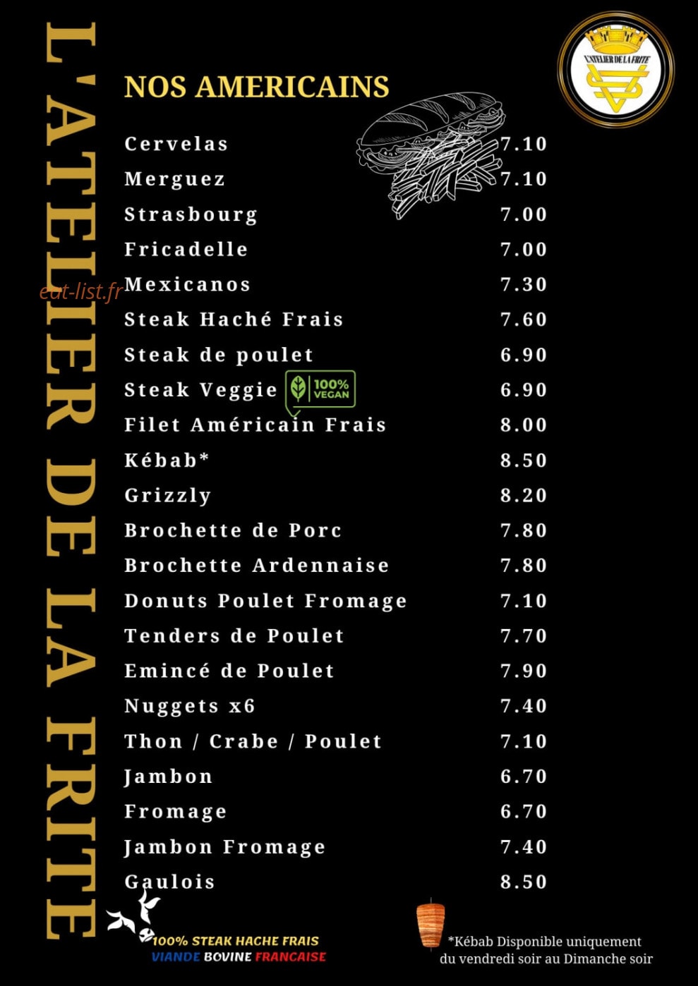 L'atelier de la frite — carte page 4