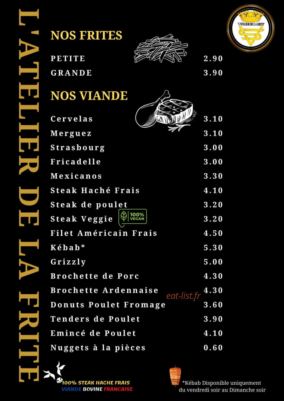 L'atelier de la frite — carte page 2