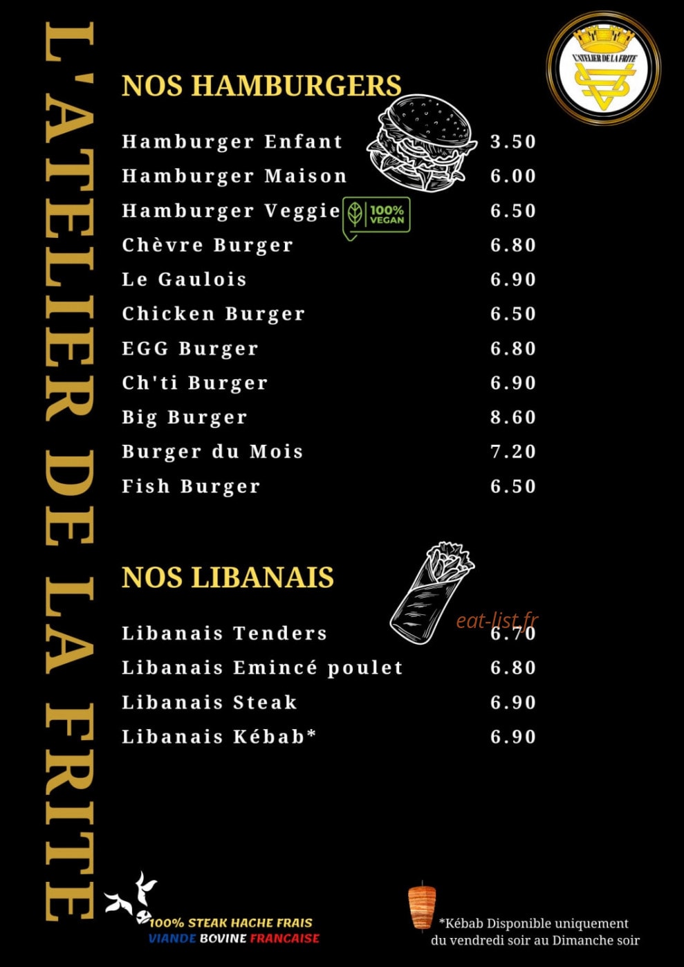 L'atelier de la frite — carte page 5