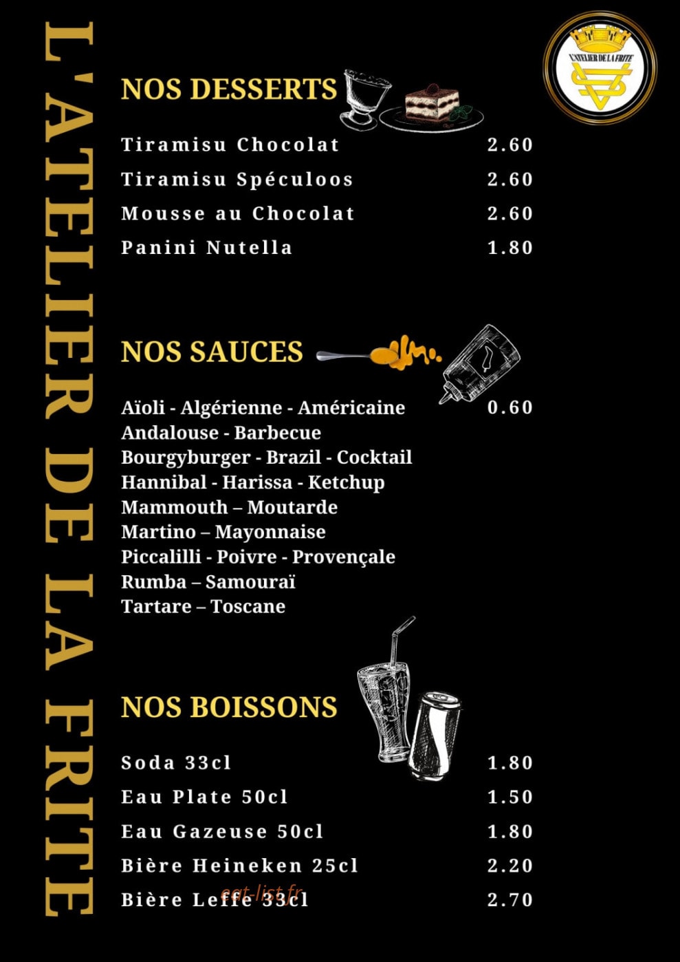 L'atelier de la frite — carte page 8
