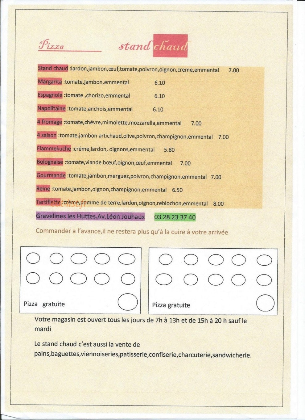 Stand chaud — carte page 1