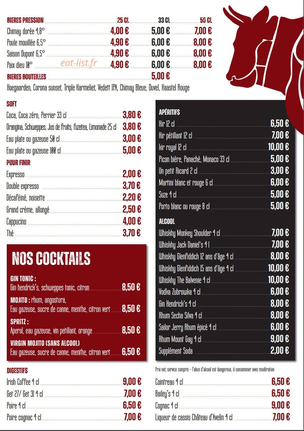Au vieux grill — carte page 3