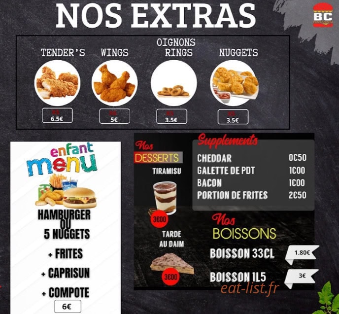Burger Crousti — carte page 3