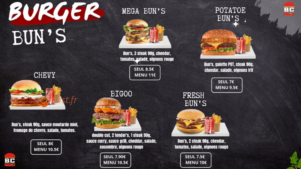 Burger Crousti — carte page 1