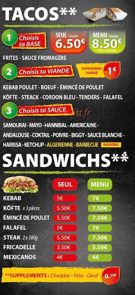 Kebab Center — carte page 3