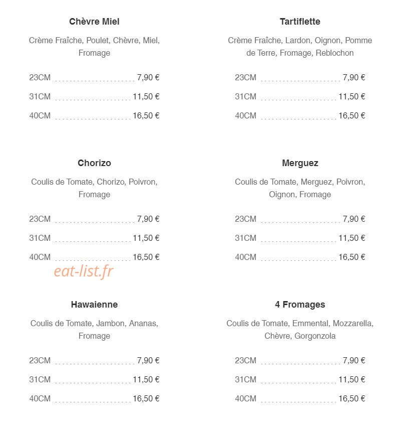 Pizz'eli — carte page 4