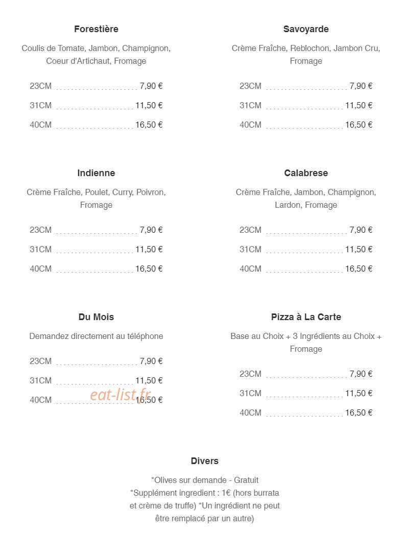 Pizz'eli — carte page 7