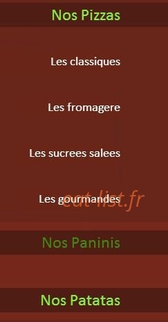 Pizza des Anges — carte page 1