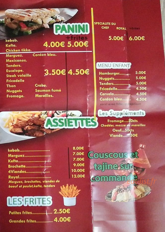 Au P'tit Halal — carte page 1