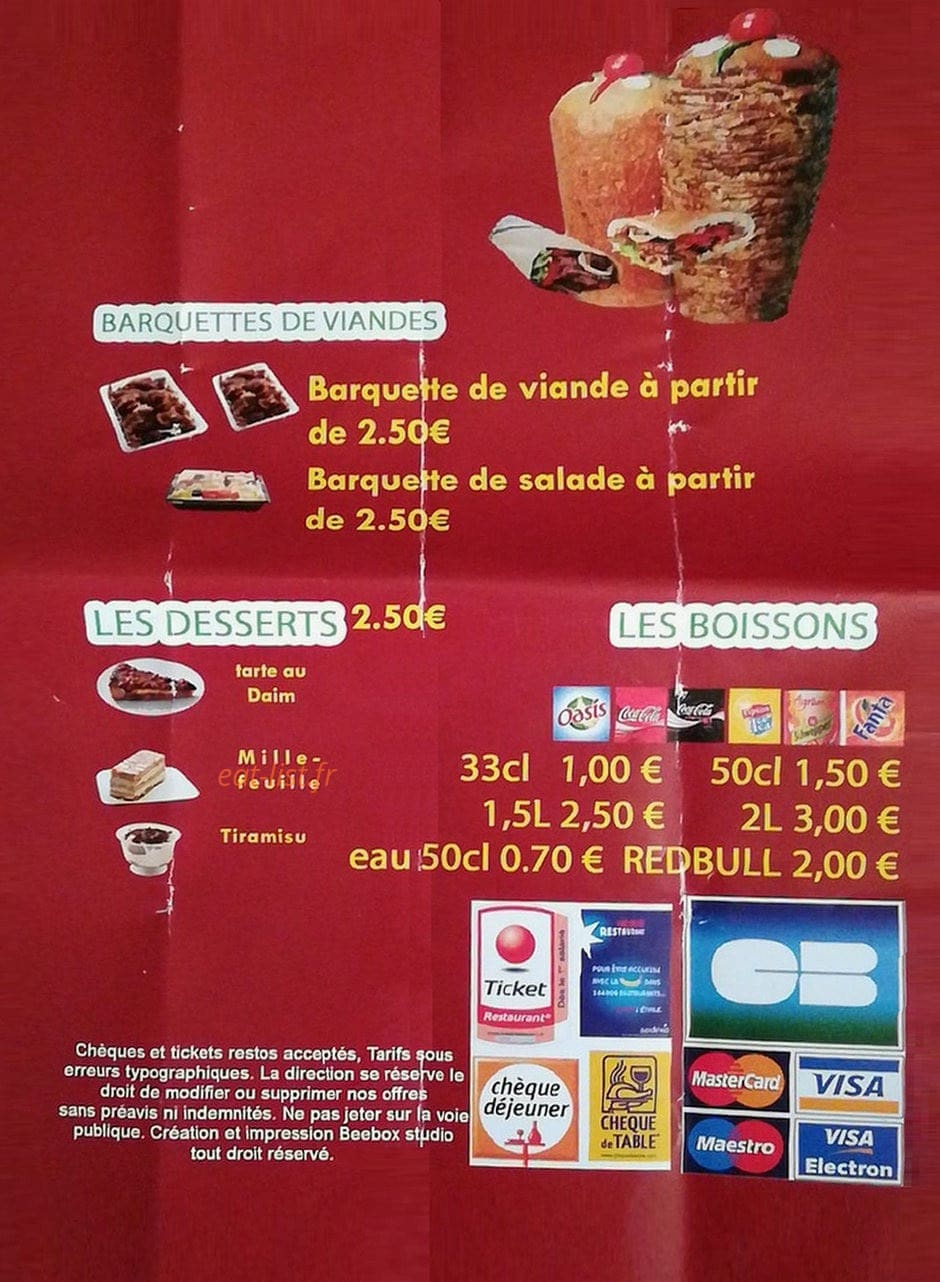 Au P'tit Halal — carte page 3