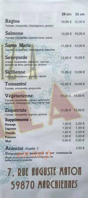 La Piz' A Bella — carte page 3