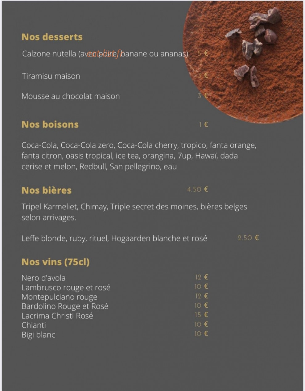 La Piz’a Bella — carte page 3