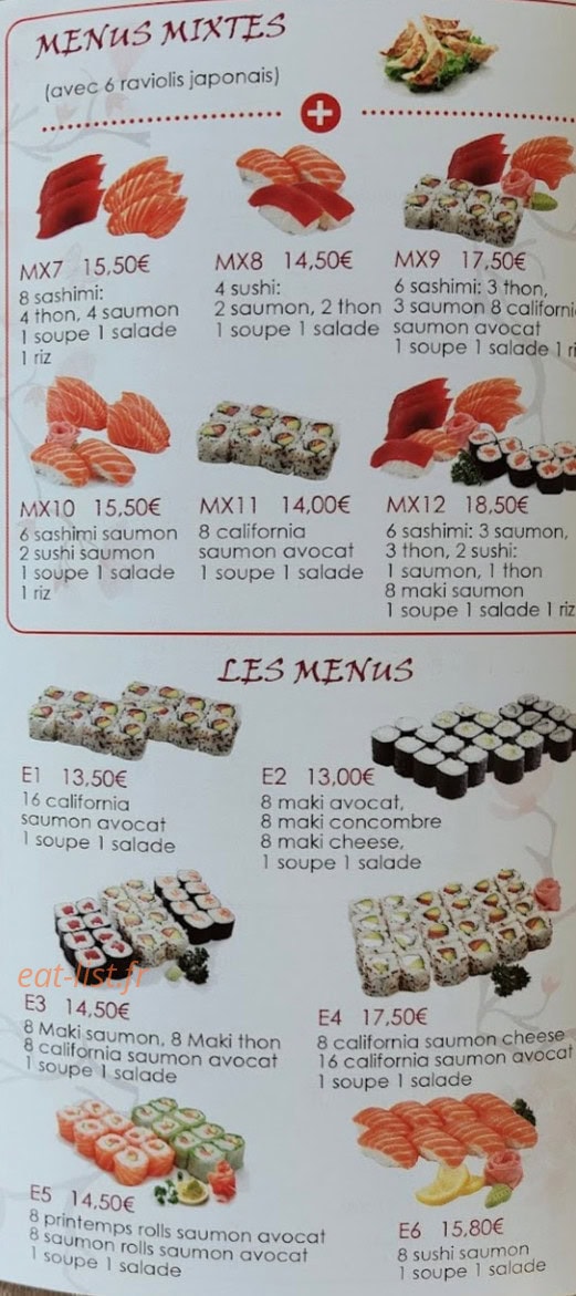Oishii sushi — carte page 3