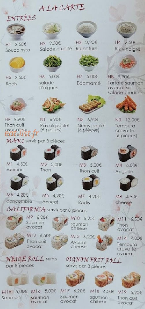 Oishii sushi — carte page 2