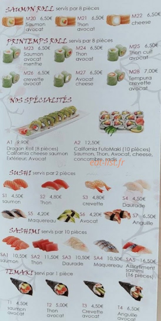 Oishii sushi — carte page 7