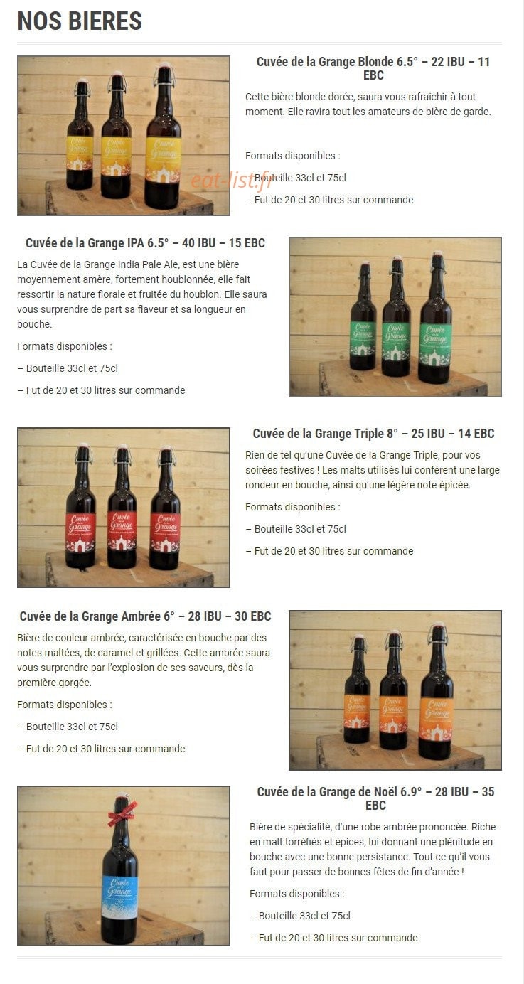 Brasserie Hardy — carte page 1
