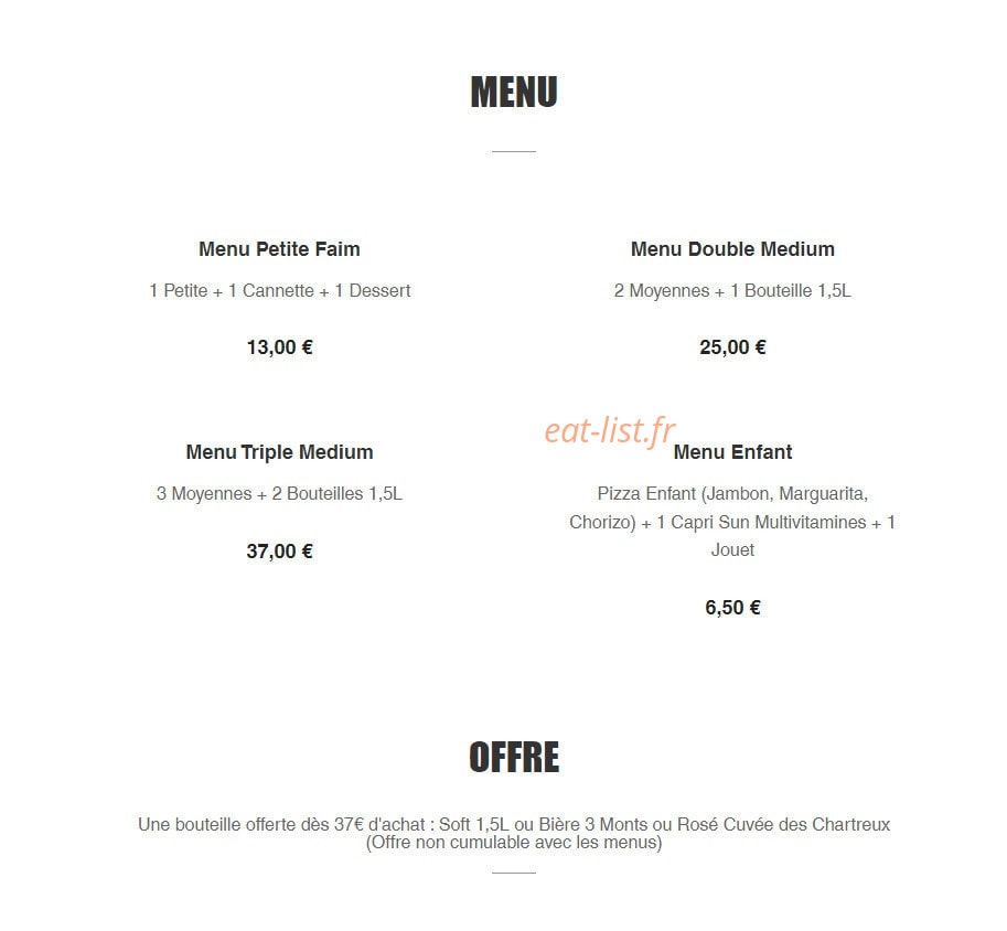 Pizz'Eli — carte page 1