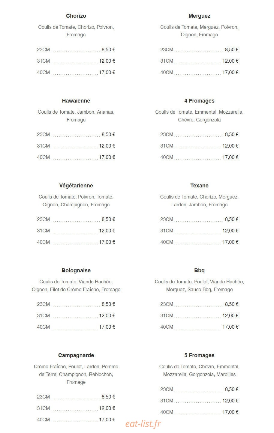 Pizz'Eli — carte page 4
