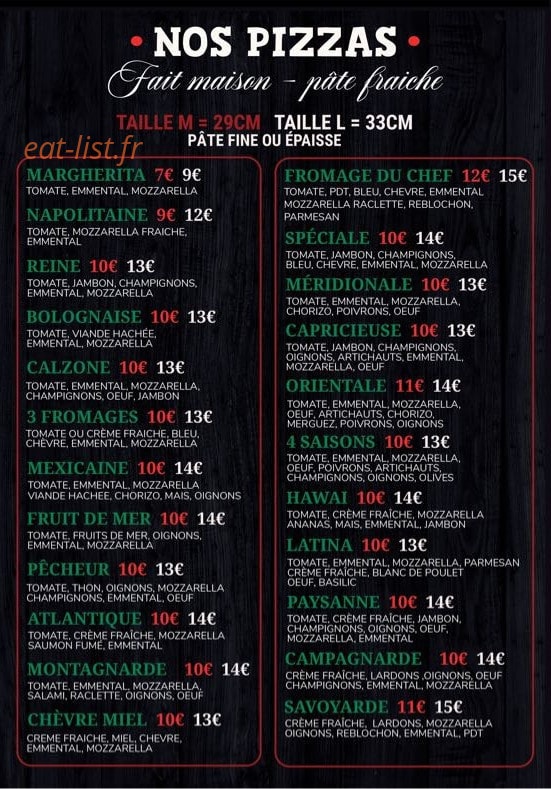 Pizz'O Quesnoy — carte page 2