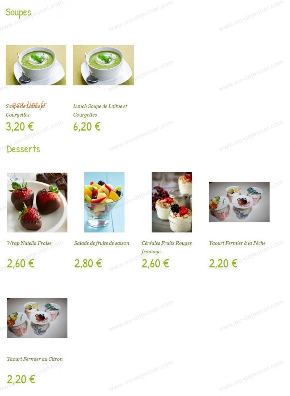 Cook'in — carte page 4