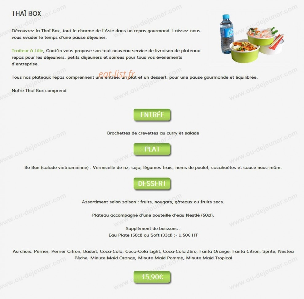 Cook'in — carte page 6