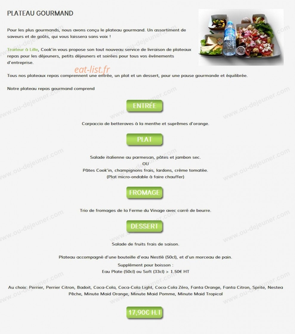 Cook'in — carte page 7