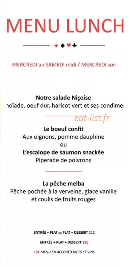 La Carte — carte page 1