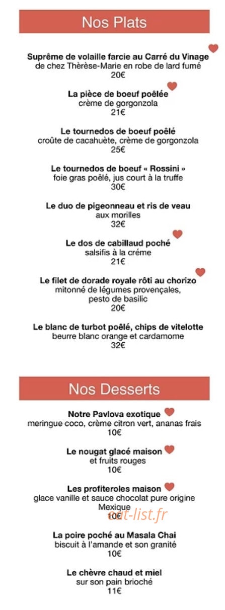 La Carte — carte page 3