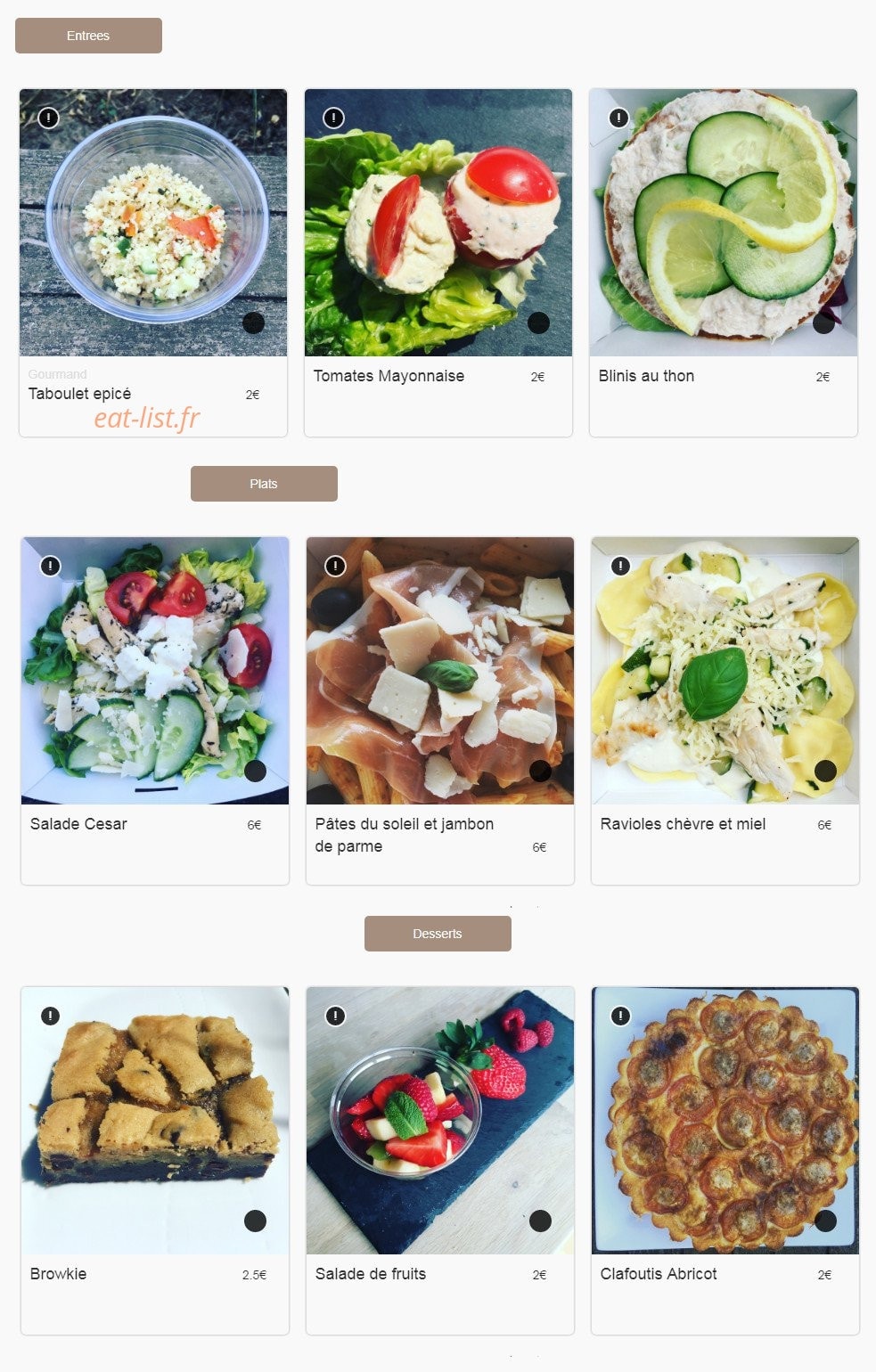 La cuisine de Jacotte — carte page 1