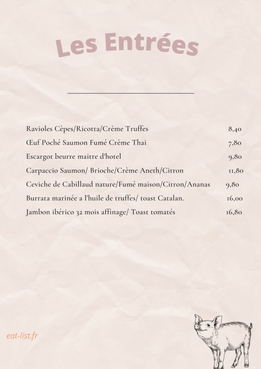 O' 3 Petits Cochons — carte page 1