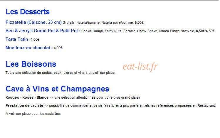 Pizzeria des Domaines — carte page 3