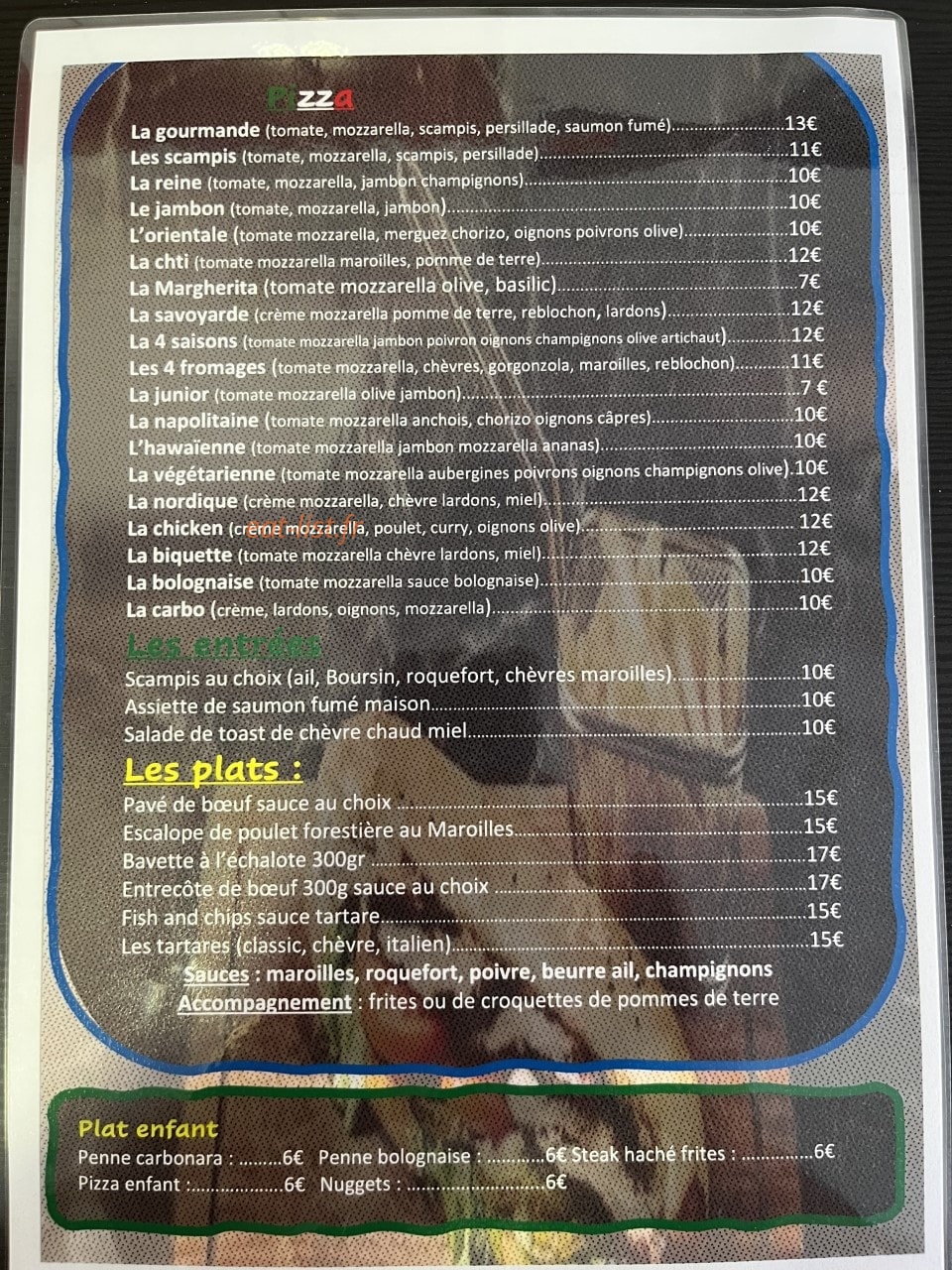 Au comptoir gourmand — carte page 1