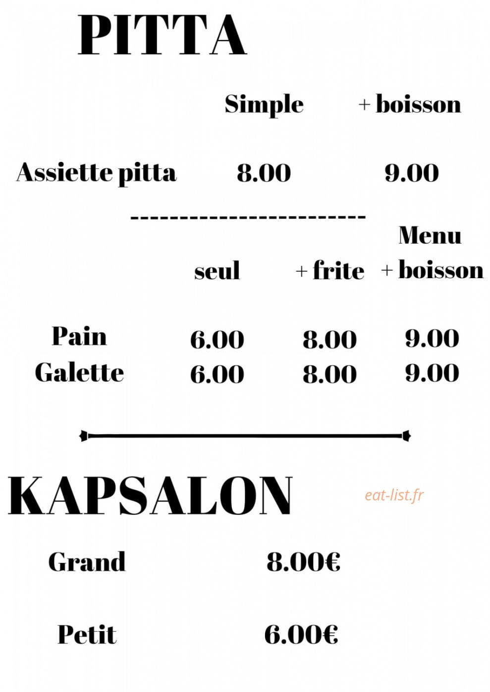 Basic frite — carte page 5