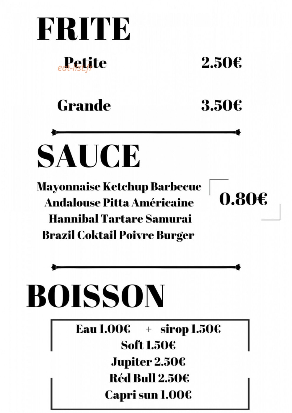 Basic frite — carte page 3