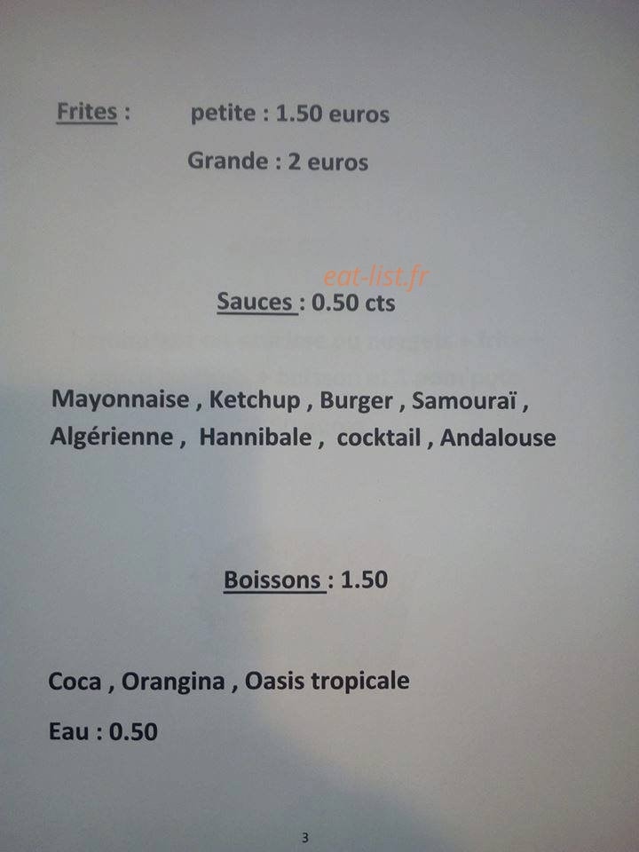 La frite de Marie — carte page 3