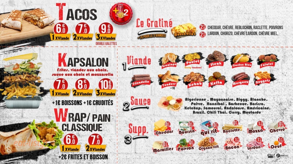 Ô Chicken Cheese — carte page 1