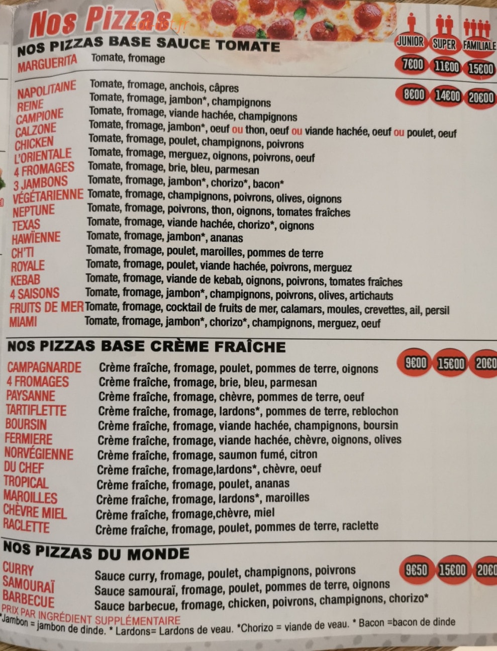 Allo pizza — carte page 4