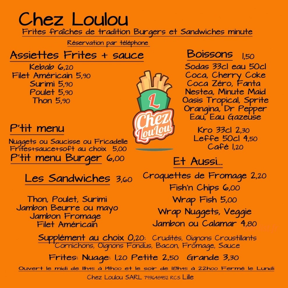 Chez Loulou — carte page 1
