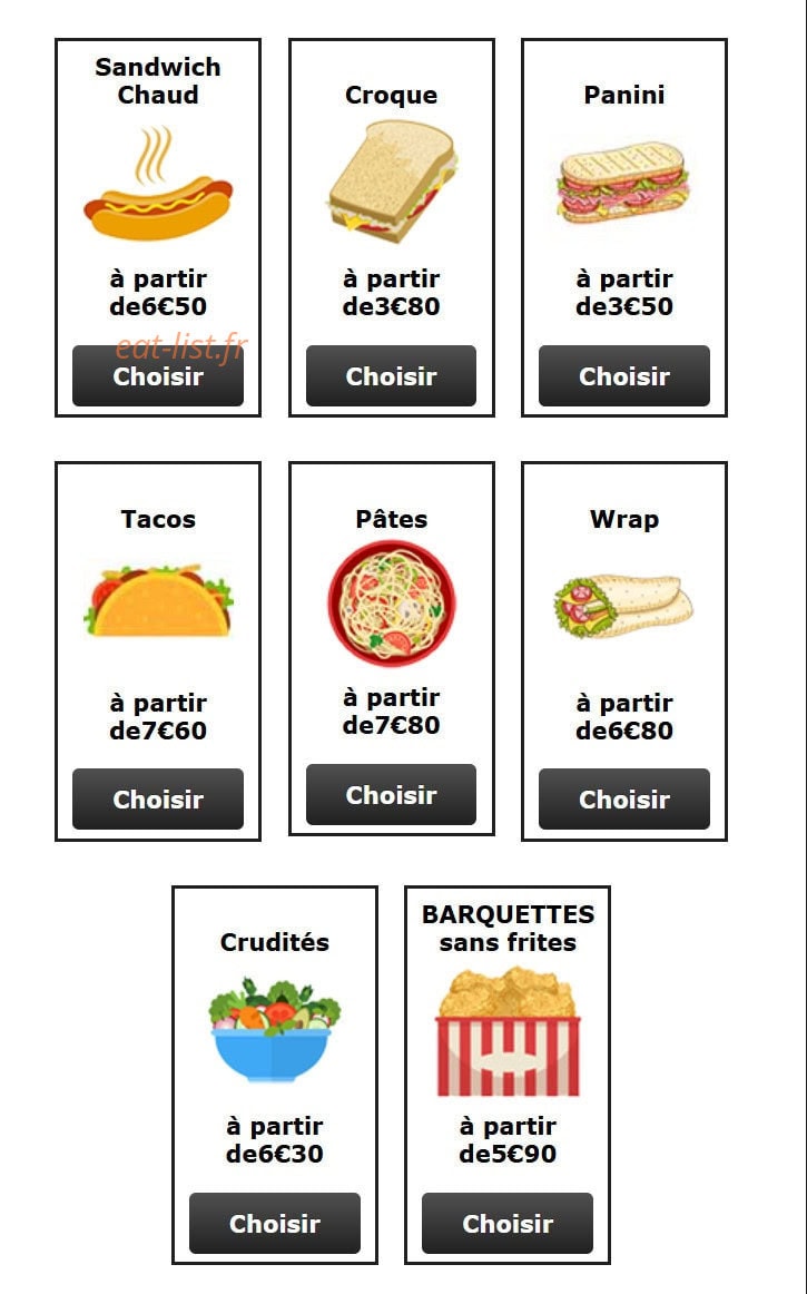 Friterie Estairoise — carte page 3