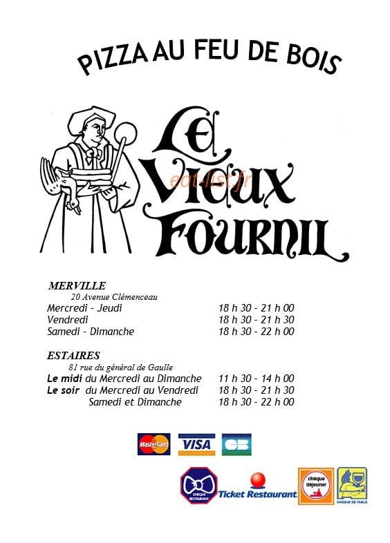 Carte et menu Le Vieux Fournil Estaires